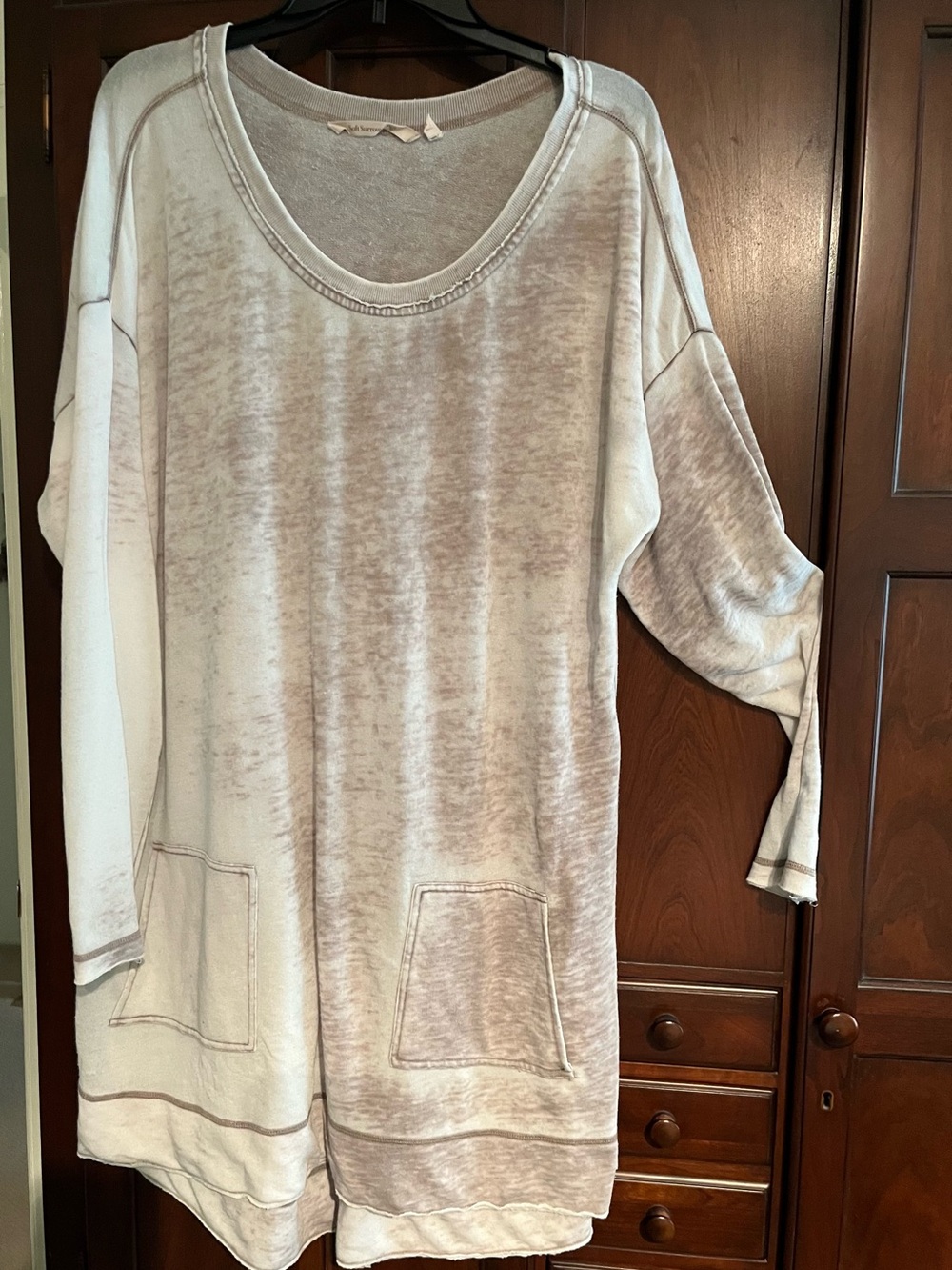 Soft Surroundings Sweatshirt Dress/Tunic with pockets XL